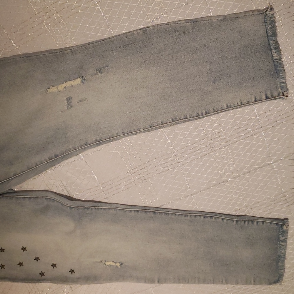 STS BLUE New Jeans Tomboy Star Studded Raw Hem Ankle Blue Pants NWT Women's 32 - Picture 16 of 17